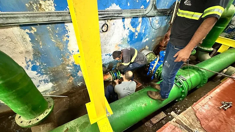 DAE inicia modernização das válvulas do terceiro filtro da ETA 1 Foto: Gustavo Gomiero