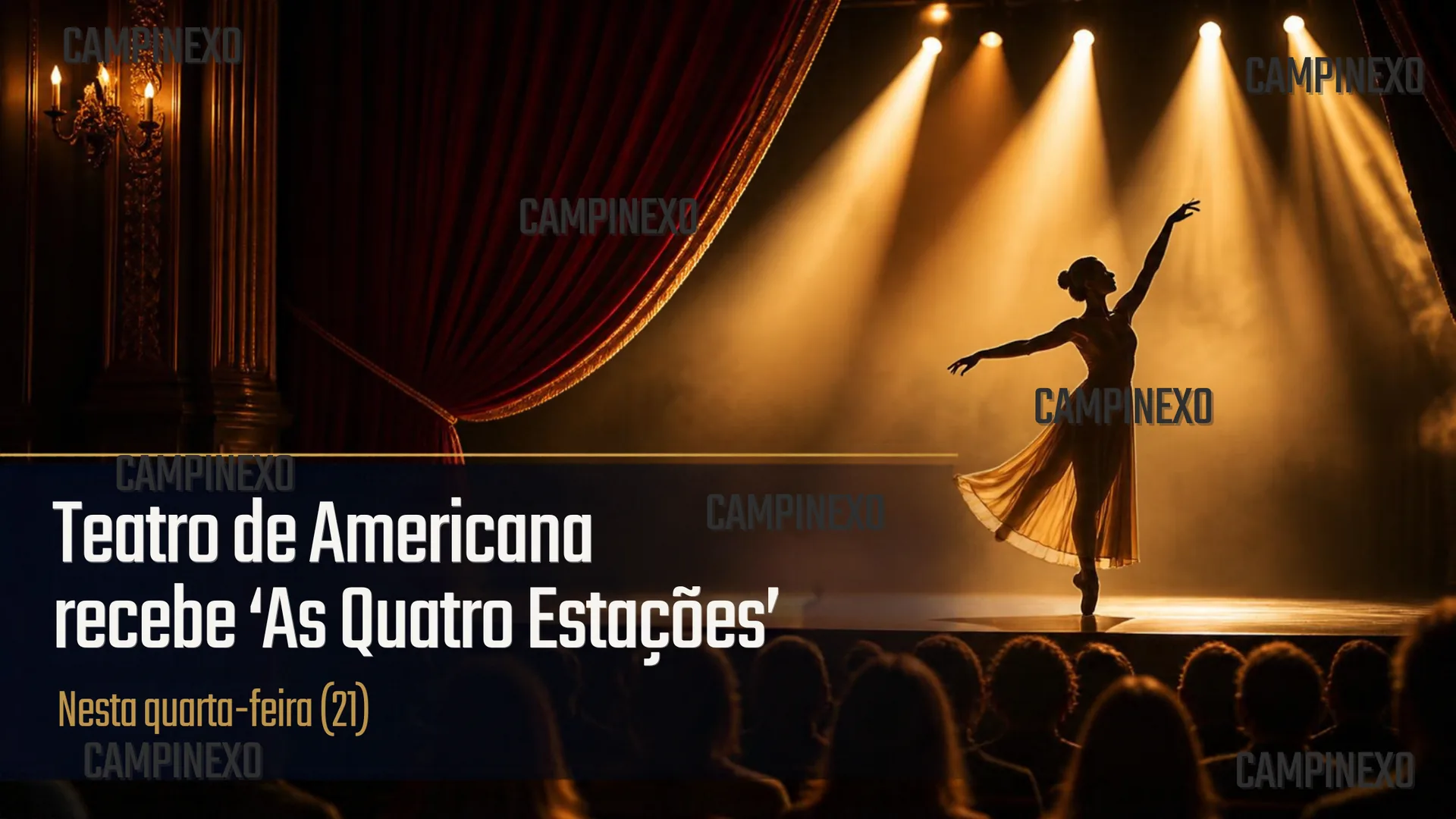 As Quatro Estações apresentação no Teatro de Americana nesta quarta-feira (21) . Arte: Equipe Campinexo