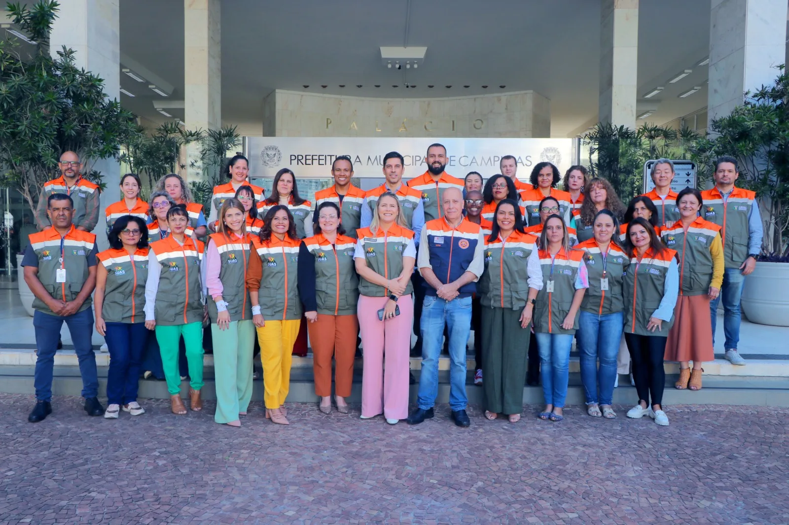 Equipe do Serviço de Proteção Social em Situações de Emergência e Calamidade Pública, da Secretaria de Desenvolvimento e Assistência Social Firmino Piton/Arquivo PMC
